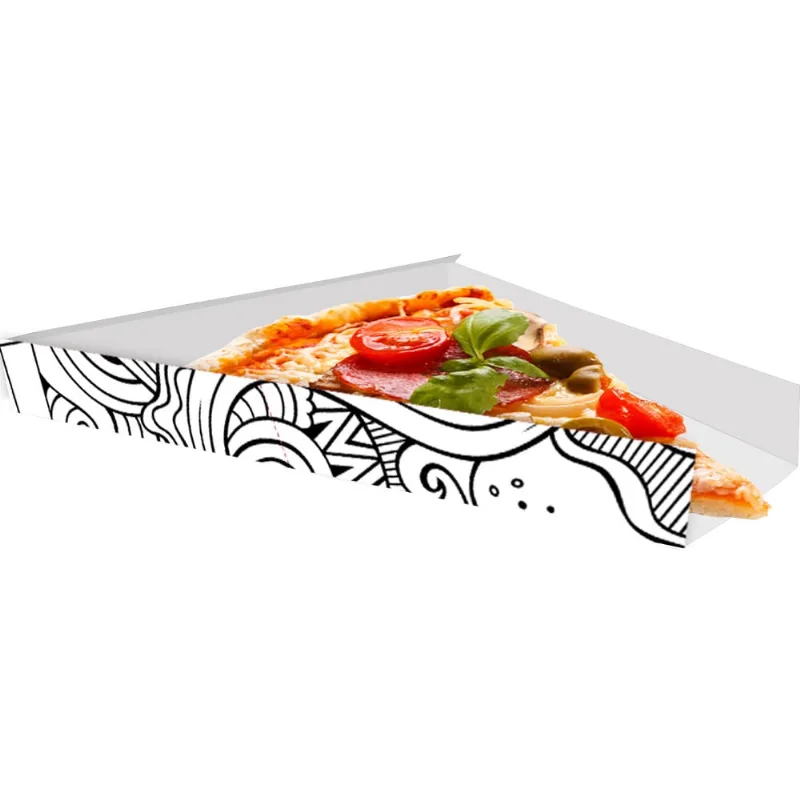 Caixinha Embalagem para Fatia de Pizza 300un Branco e Preto