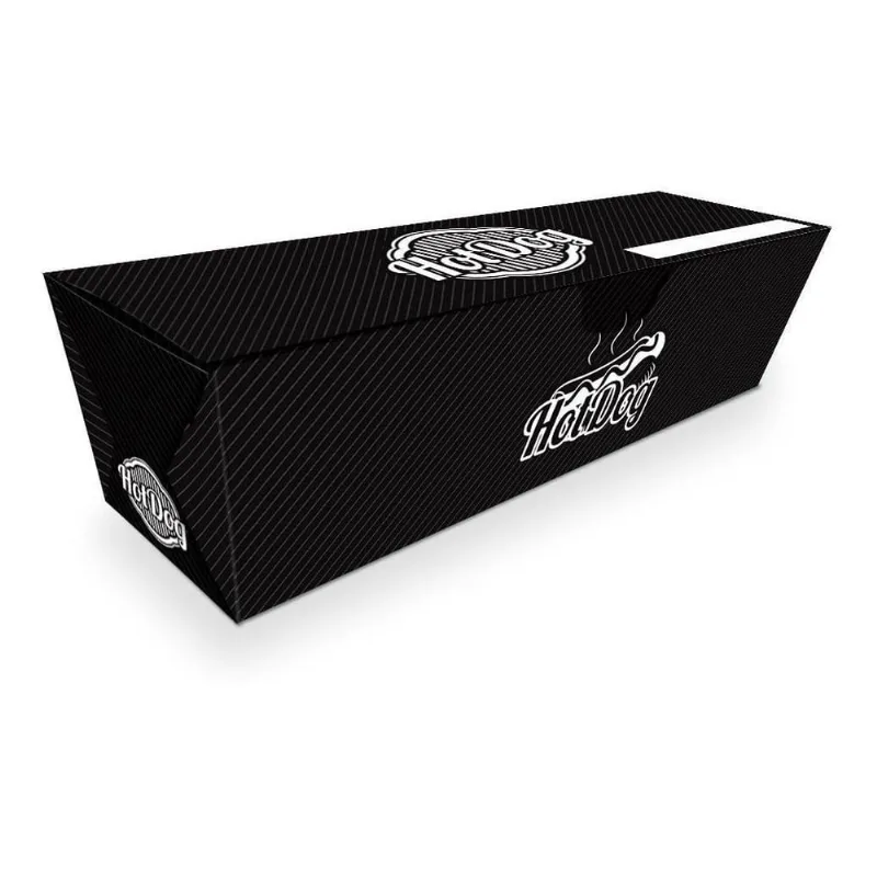 Embalagem De Cachorro Quente Hotdog Delivery 25Cm Preto 300U