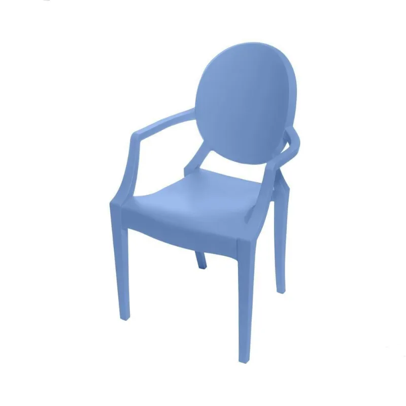 Cadeira Infantil Com Braço Invisible Louis Ghost Azul Polipropileno