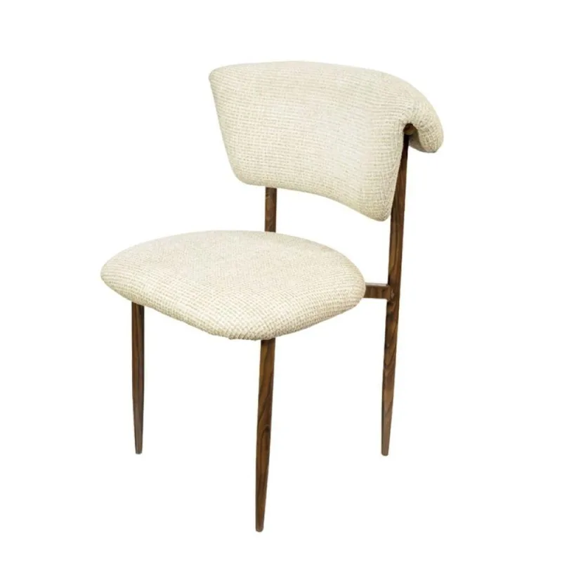 Cadeira de Escritório Tama Estrutura em Aço Estofado em Linho Off White OR Design - ór design
