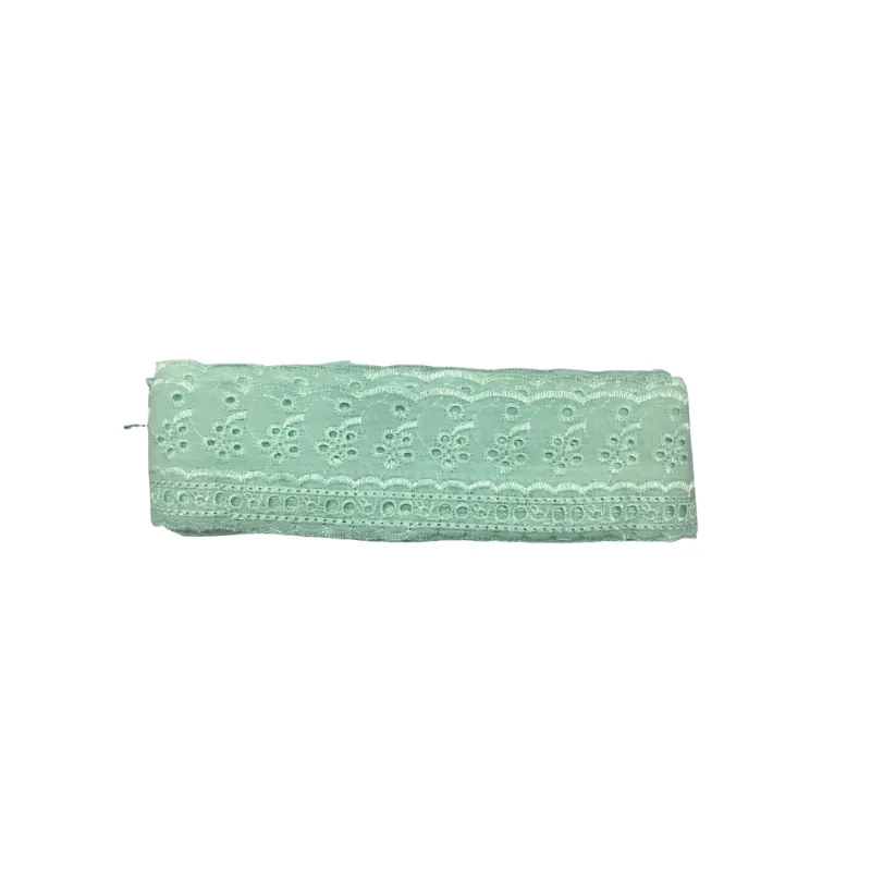 BORDADO INGLES COM PASSA FITAS 7,5CM CTL-73 COR 193 VERDE