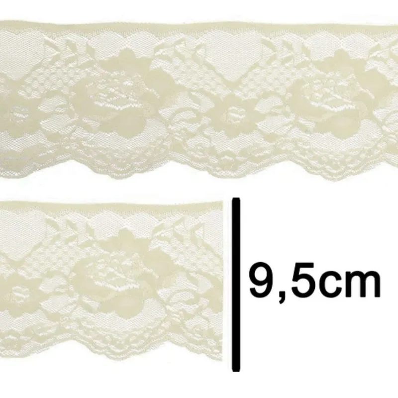 Renda 100%poliamida R005 95mm Branco 101 (mt)