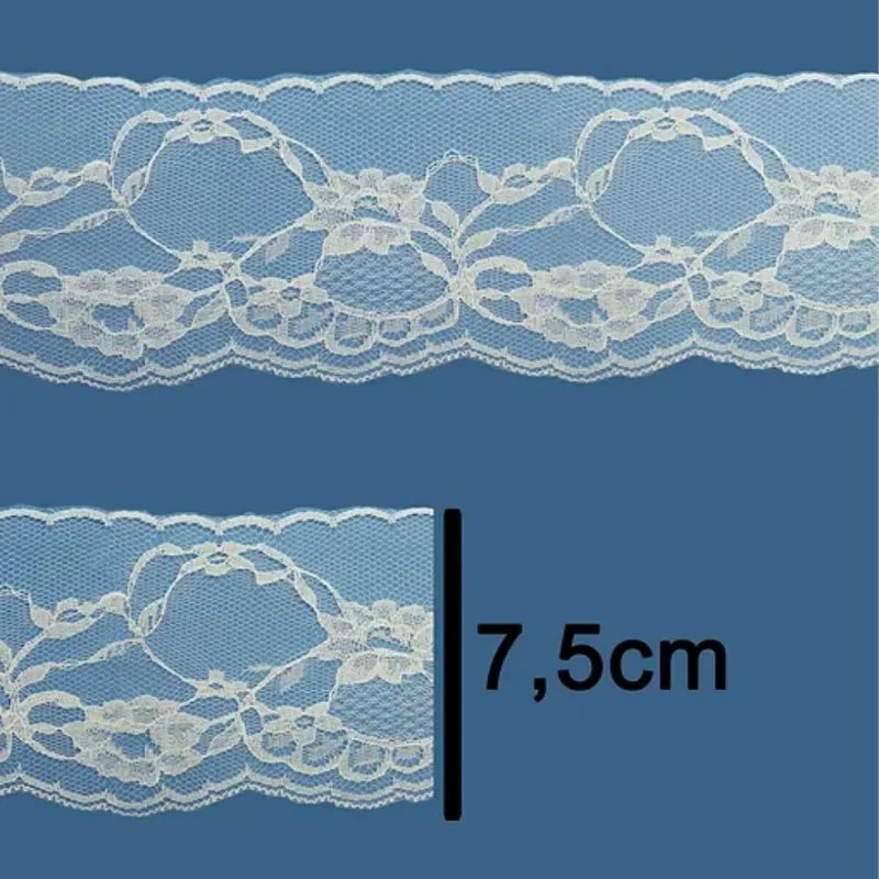 RENDA 100%POLIAMIDA R004 75MM C/50M NATURAL CRU 296 (MT)