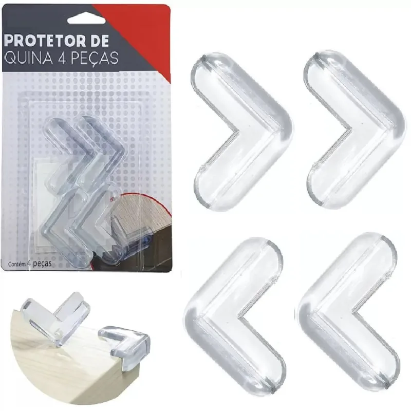 Protetor de Quina p/ Móveis 4 peças Cantoneira em Silicone