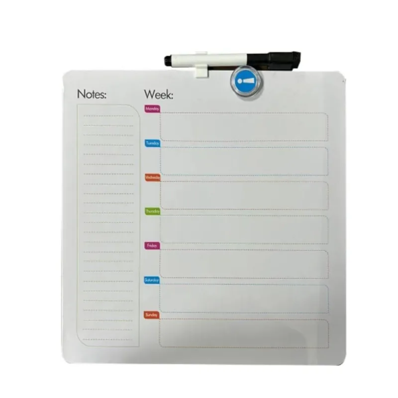 Quadro Magnético Semanal Planner Yeet com Caneta e Ímãs 29x29cm Branco - OUTRAS