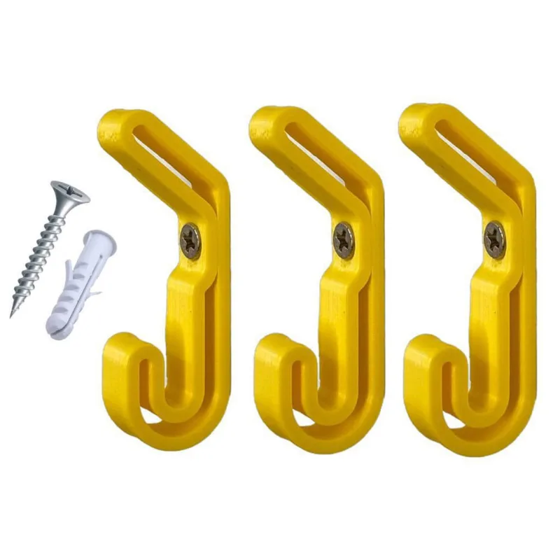Kit 3 Gancho Cabide Reforçado Parede Multiuso Amarelo
