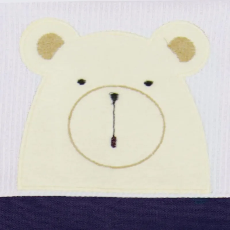 Lençol De Mini Berço Carinho Malha Azul Urso - 3 Peças