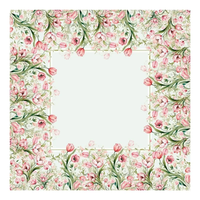 Toalha De Mesa NSW Decor 140x140cm Tulipas 61764 (MP)