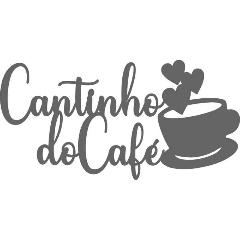 Cantinho do Cafe - Xícara - Decorativo - mdf - Preto - Moldura Decoração Retro- 15x30cm