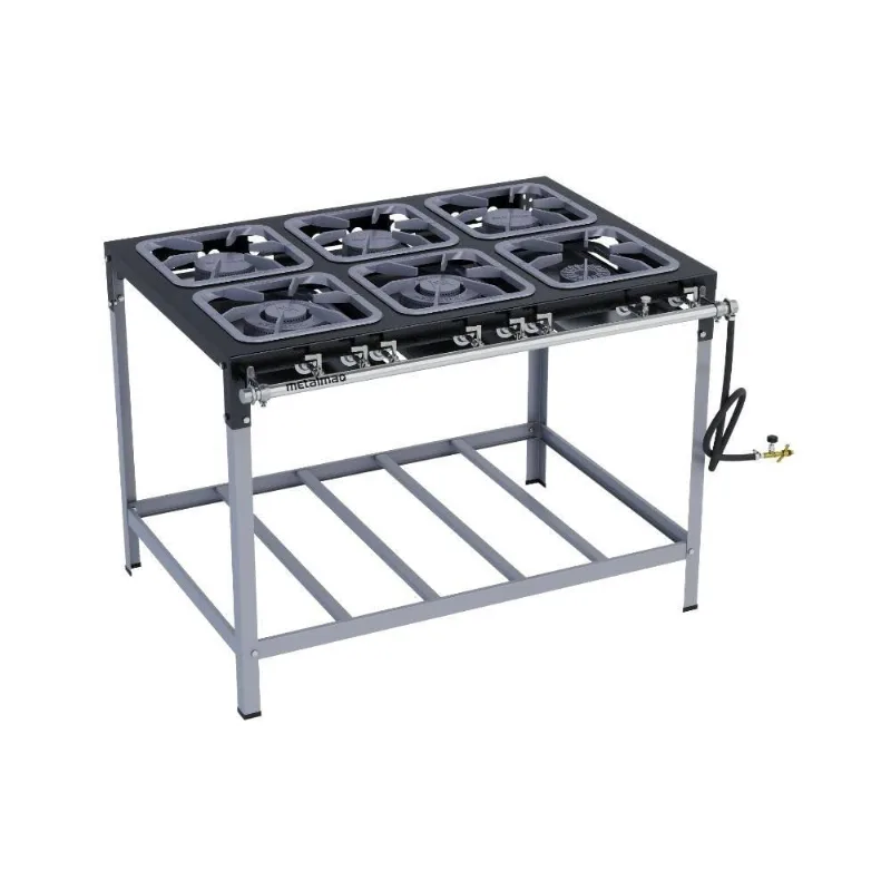 Fogão Industrial 6 Bocas 30X30 Stori Max duo Metalmaq - METALMAQ