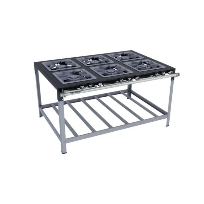 Fogão Industrial 6 bocas 40X40 Premium Metalmaq - METALMAQ