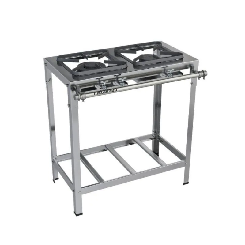 Fogão Industrial 2 Bocas 30x30 Inox Top Metalmaq - METALMAQ
