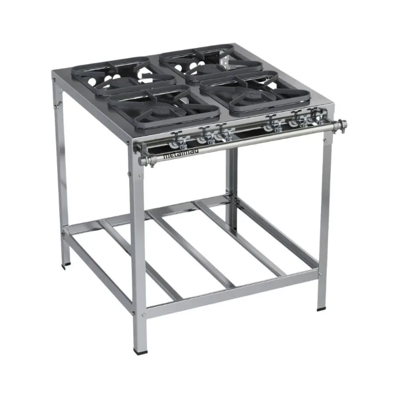 Fogão Industrial 4 Bocas 30x30 Inox P5 Top Metalmaq - METALMAQ