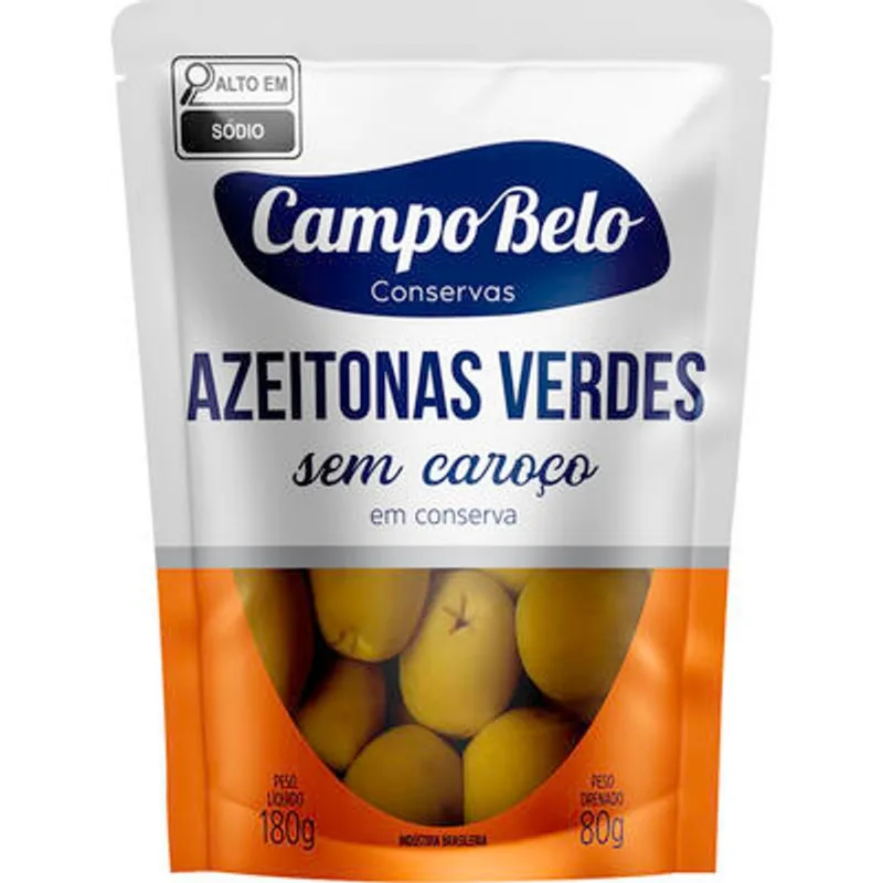 Azeitona Verde Campo Belo Sem caroço 80g