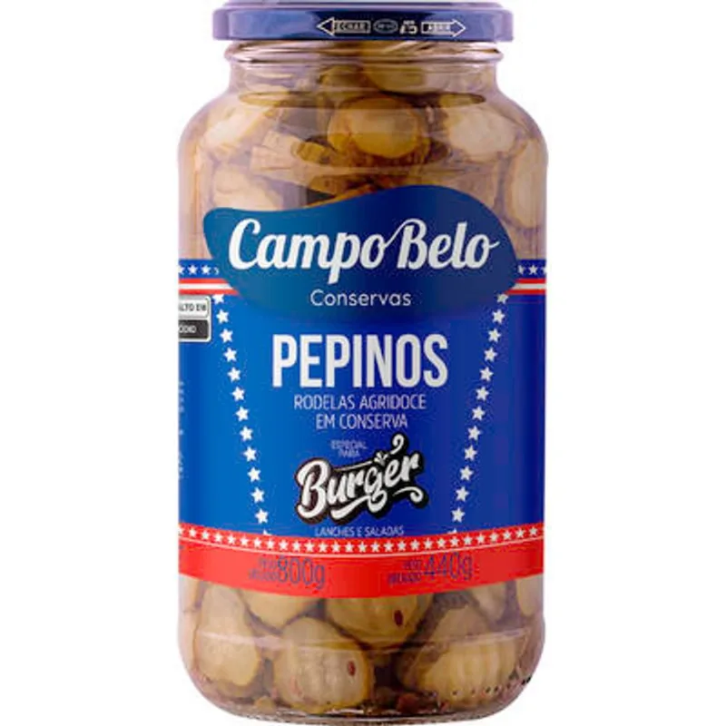 Pepino em Rodelas Campo Belo Agridoce 440g