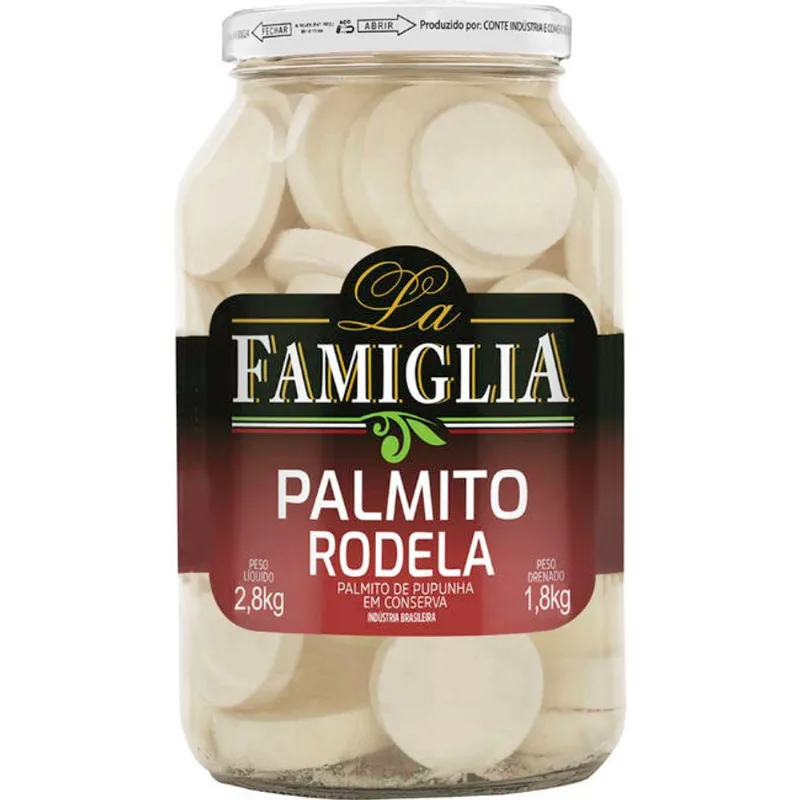 Palmito de Pupunha La Famiglia Rodela 1,8kg