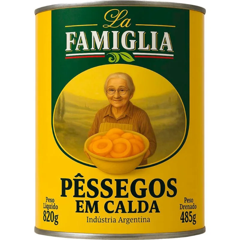 Pêssego em Calda La Famiglia 485g