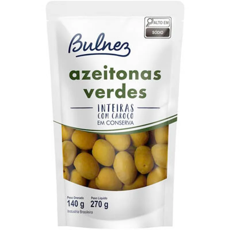 Azeitona Verde Bulnez Com Caroço 140g
