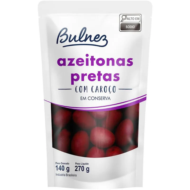 Azeitona Preta Bulnez Com Caroço 140g