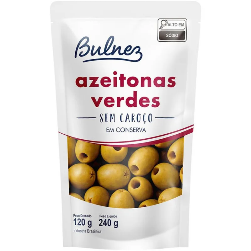 Azeitona Verde Bulnez Sem Caroço 120g