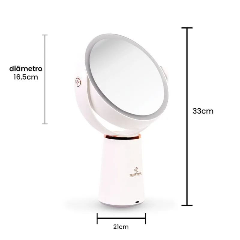 Espelho de Aumento 10x com Led