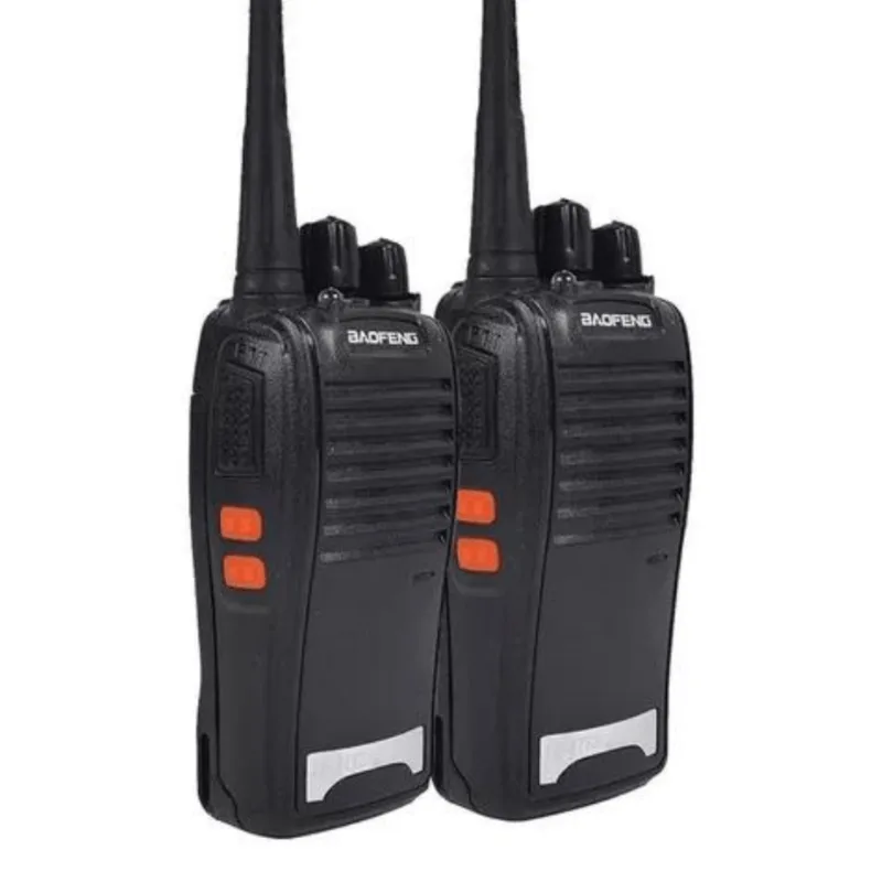 Par De Rádios Comunicador Baofeng Walktalk Bf-777s Microfone Cor Preto
