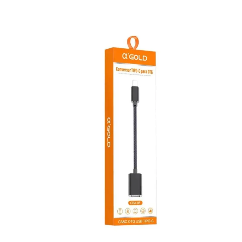 Cabo OTG Adaptador USB Femea Para USB Tipo C Agold CBA-06 (MP)