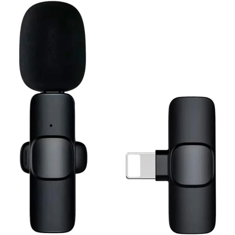 Microfone De Lapela Sem Fio A'Gold iOS Preto MCF-02 (MP)
