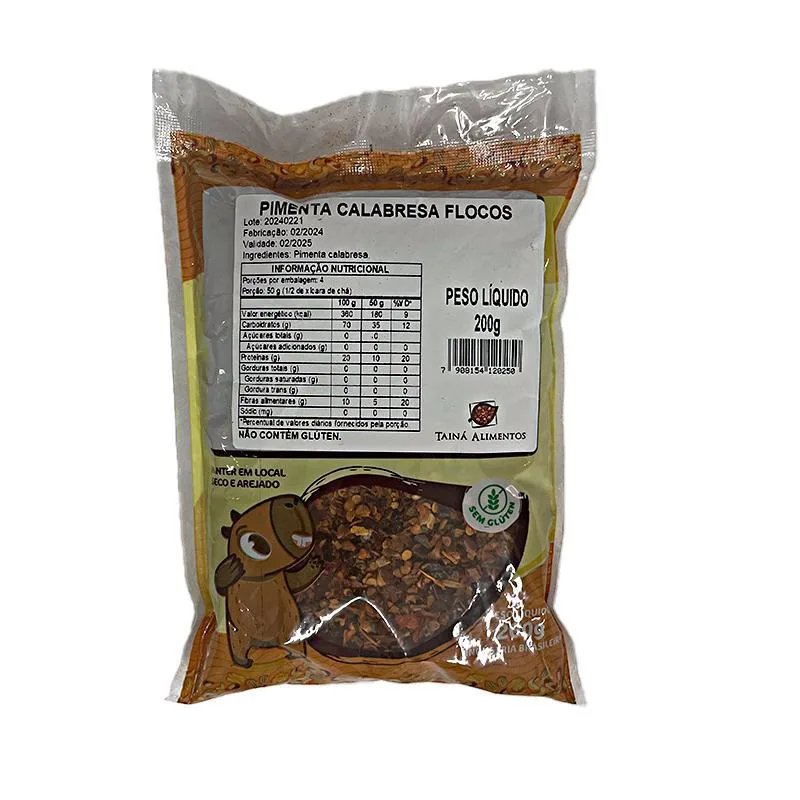Pimenta Calabresa Em Flocos Tainá Alimentos 200g - Não Informado