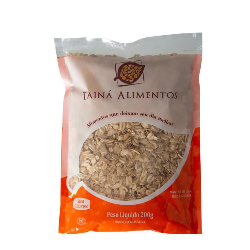 Aveia Flocos Grossos Sem Glúten Tainá Alimentos Pacote 200G