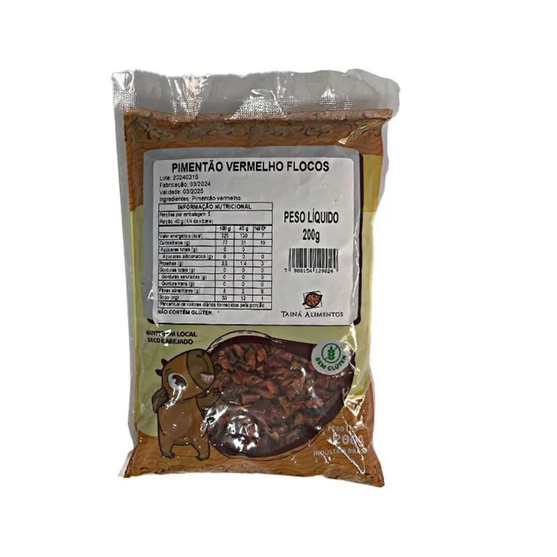 Pimentão Vermelho Em Flocos Tainá Alimentos 200G