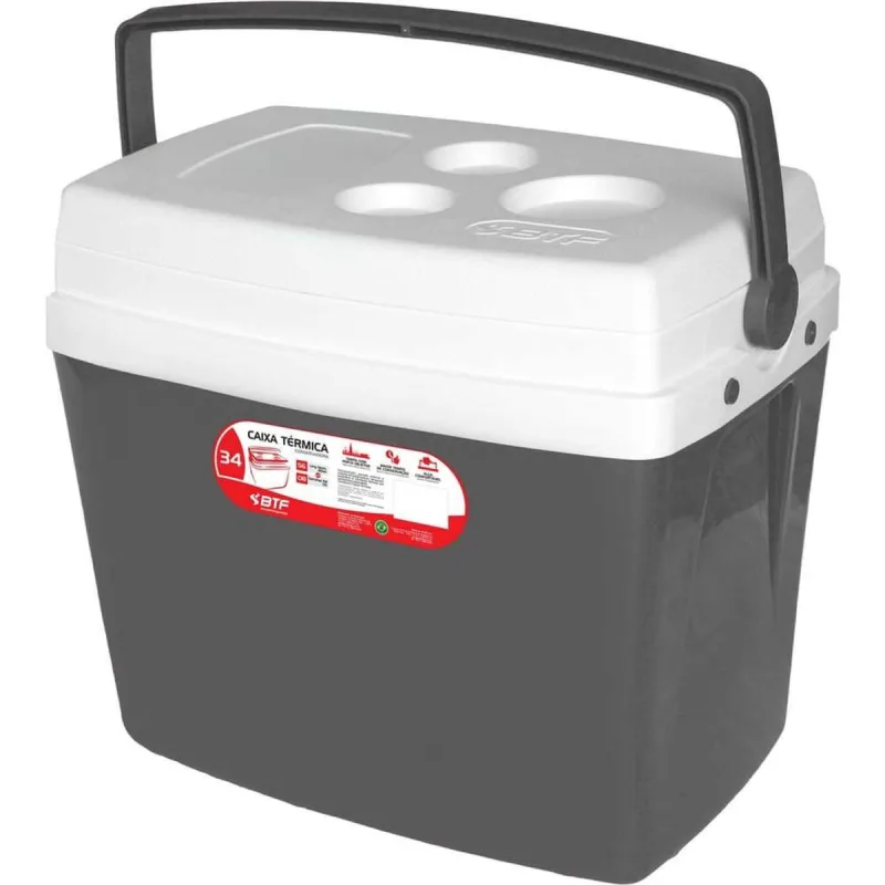 Caixa Térmica Cinza 34 Litros Cxt0134 Botafogo - Armazenar E Transportar Bebidas E Alimentos - Botafogo