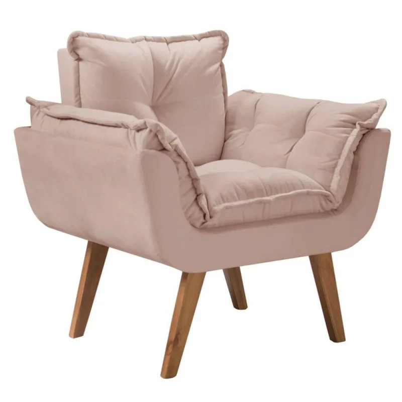 Poltrona Opalla Base Palito Cappuccino - OUTRAS - Móveis
