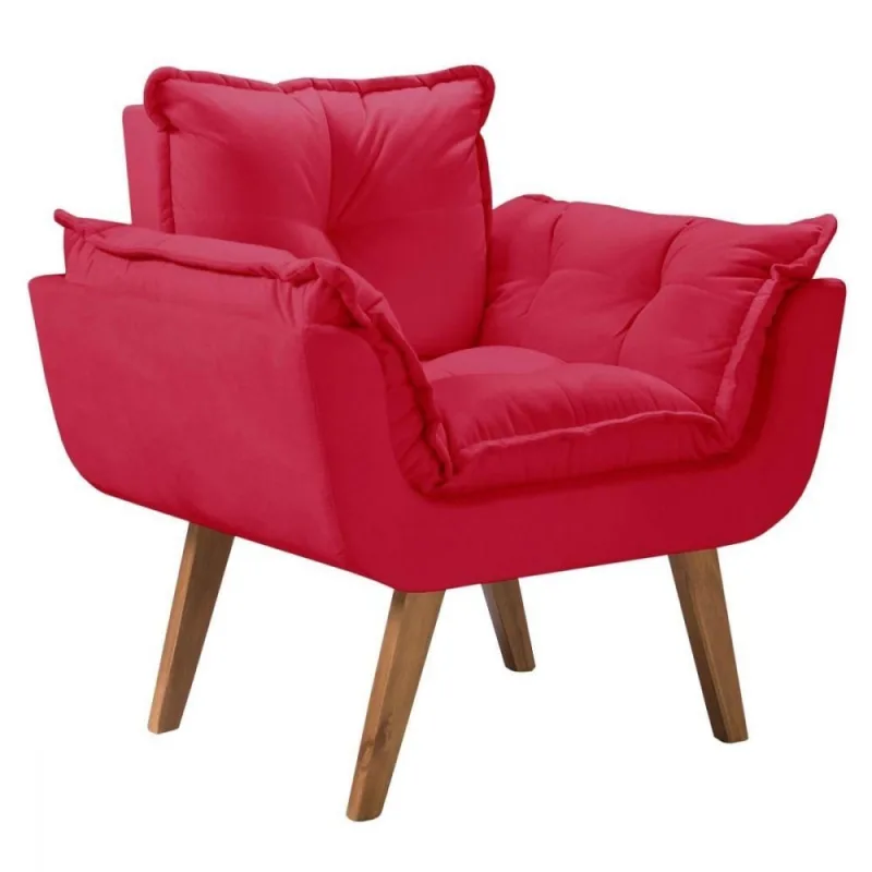 Poltrona Opalla New Base Palito Vermelho - D Salla
