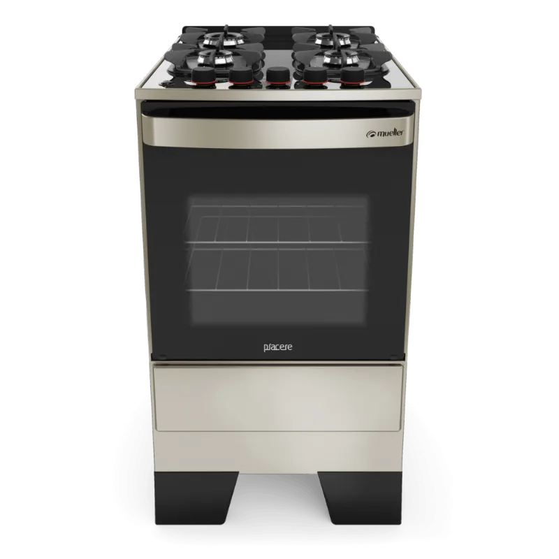 Fogão 4 Bocas Mueller Piacere Vetro Inox Bivolt