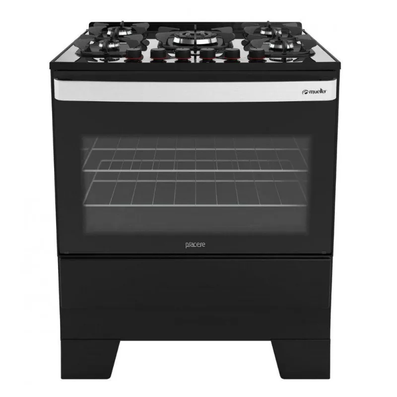 Fogao Mueller Piacere Vetro 5 Bcs G6 601230007 Preto Bivolt