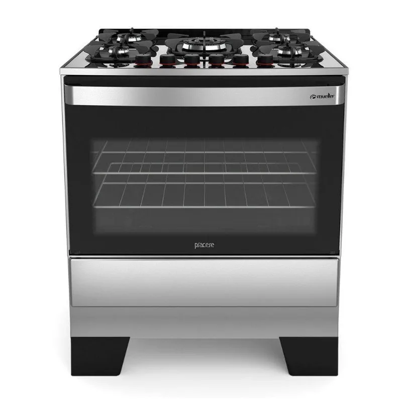 Fogao Mueller Piacere Vetro 5 Bcs G6 601230008 Inox Bivolt Bivolt - Mueller