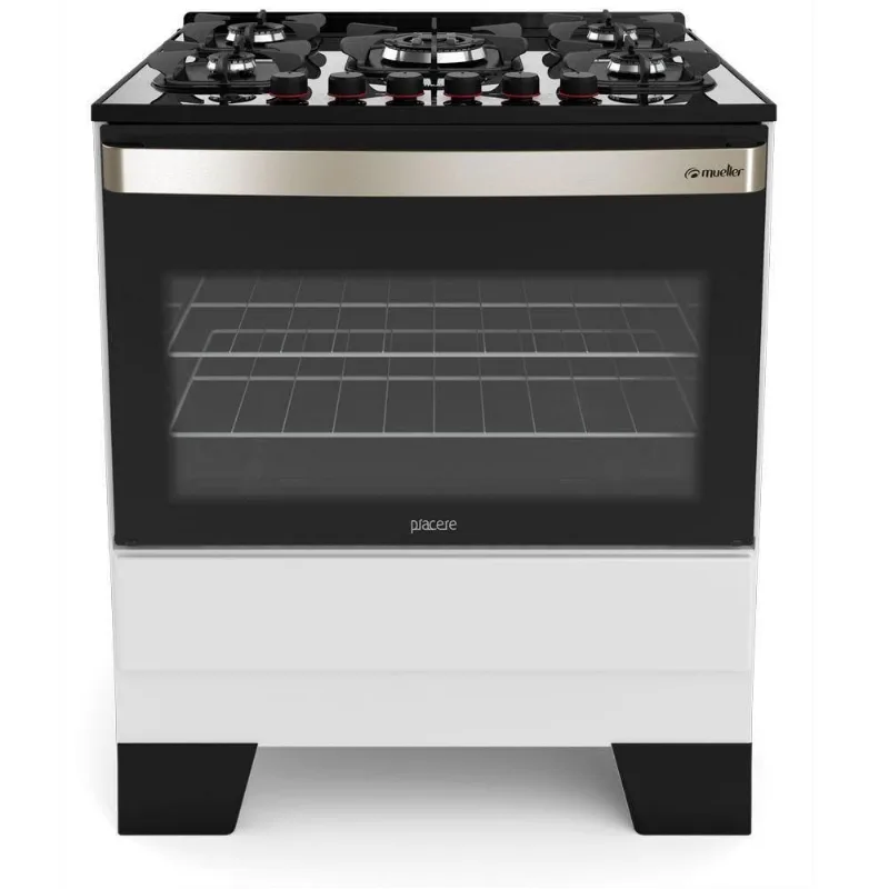 Fogão Mueller 5 Bocas Vetro Branco com Mesa de Vidro Bivolt - Mueller