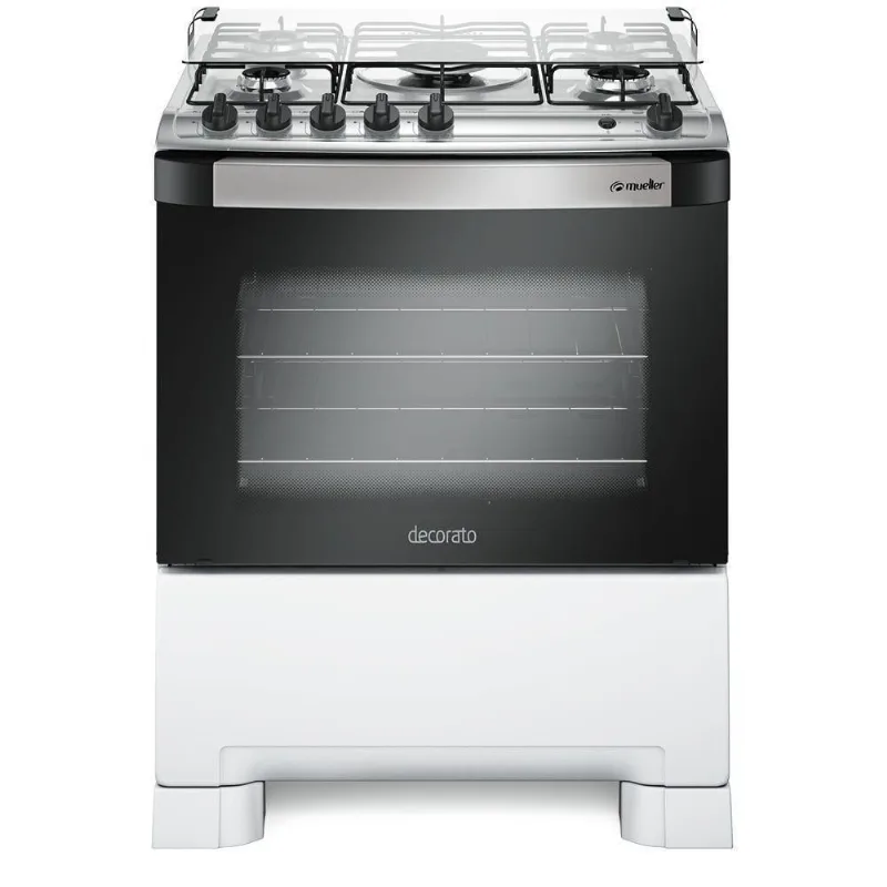 Fogão Mueller 5 Bocas Decorato Branco Com Tripla Chama Branco Bivolt - Mueller
