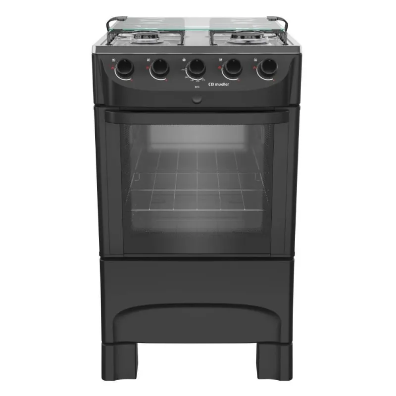 Fogão de Piso 4 Bocas Preto Fosco Mueller Mfi4bb - Bivolt - Mueller