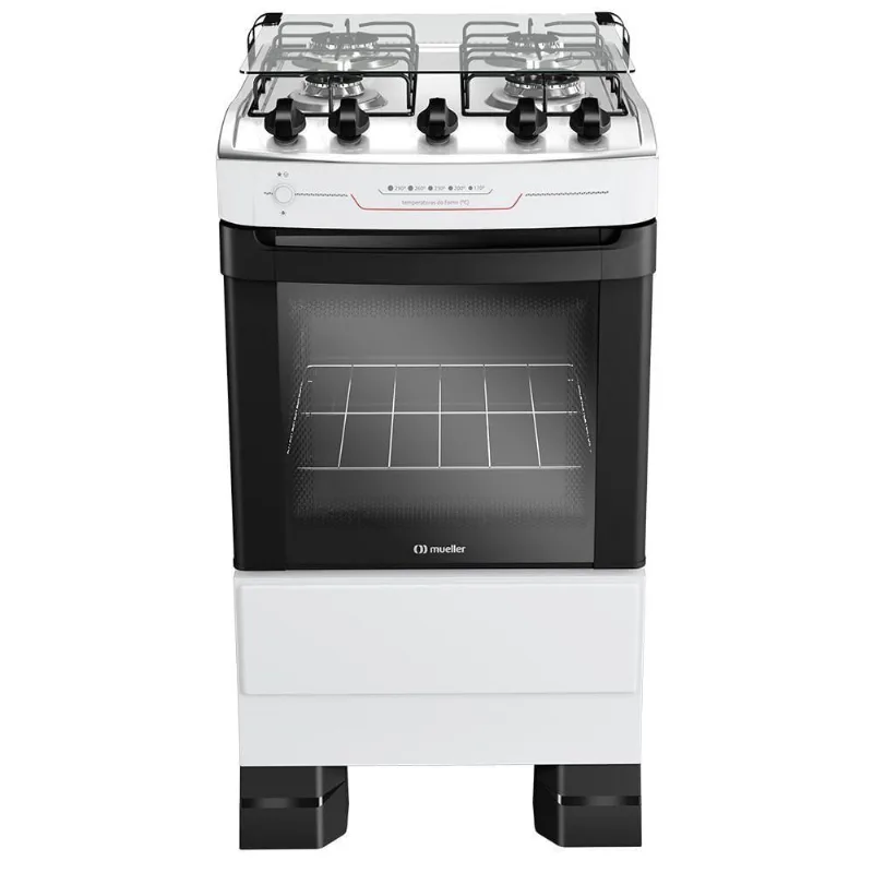 Fogão Mueller 4 Bocas Branco Com Acendimento Automático Total MFI4BF - Mueller