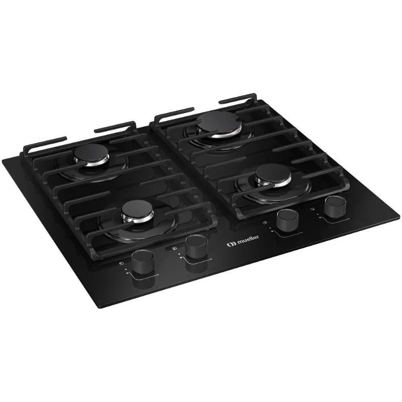 Cooktop Mueller 4 Bocas 59cm Com Grade Dupla MCG4BM Bivolt - Mueller