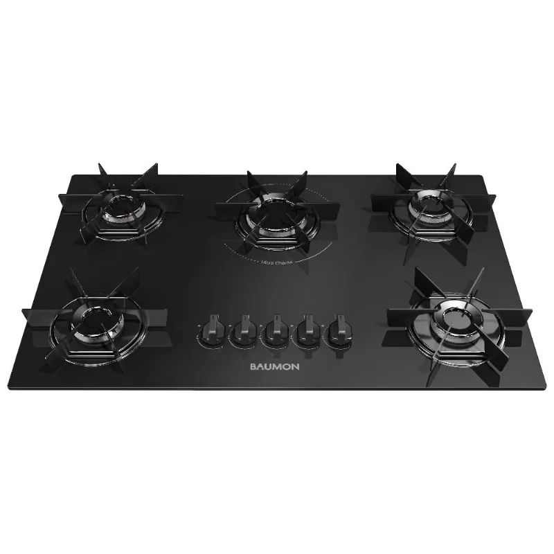 Cooktop 5 Bocas Baumon a Gás Bivolt Preto MCG5BB