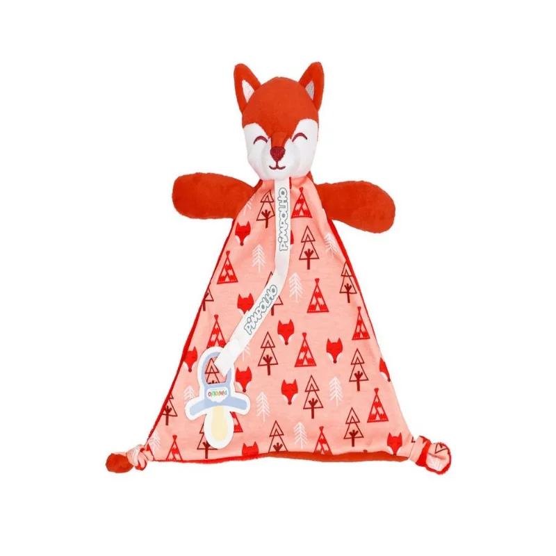 Naninha Com Prendedor De Chupeta Raposa Vermelho Pimpolho Tamanho:Único;Cor:Vermelho