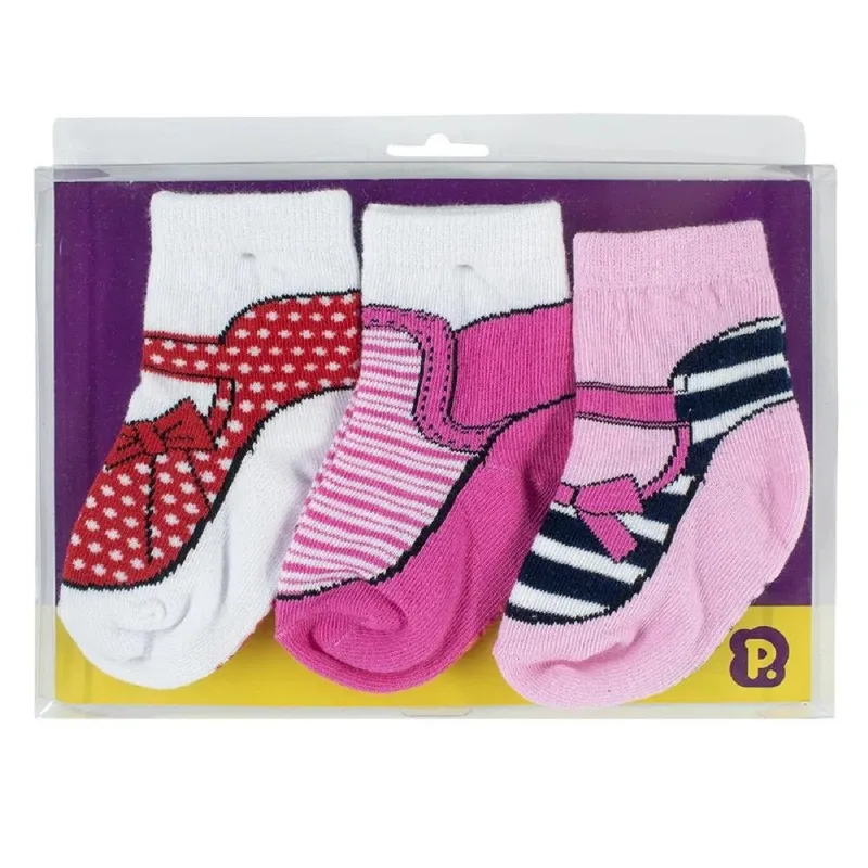 Kit Meia Pimpolho Com 3 Unidades Menina 16-20 82181 (MP)