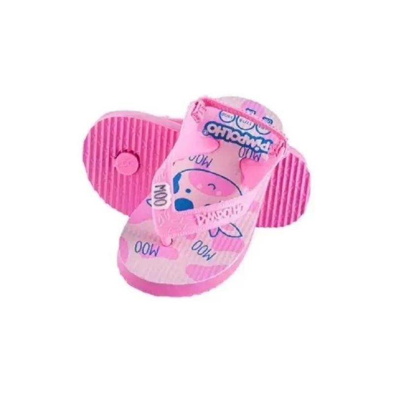 Chinelo Bebê Menina Pimpolho Vaca Rosa