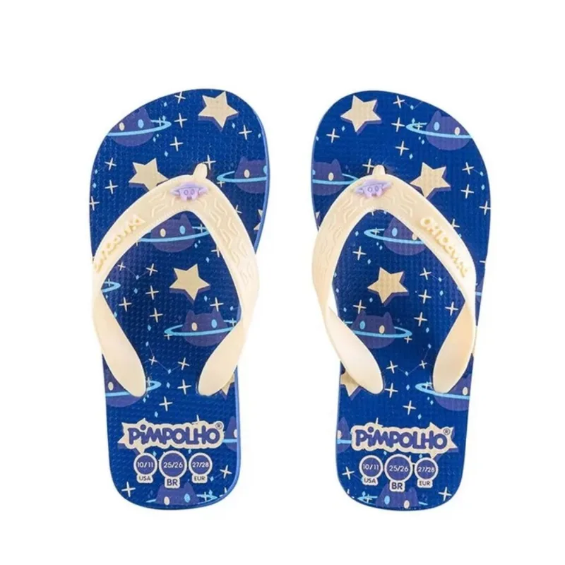Chinelo Infantil Pimpolho Espacial Azul Tamanho 25/26