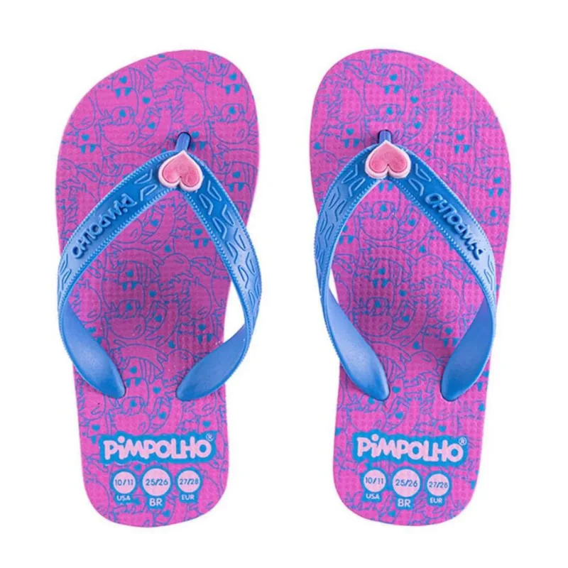 Chinelo Infantil Rosa,Azul Tamanho 24 Pimpolho