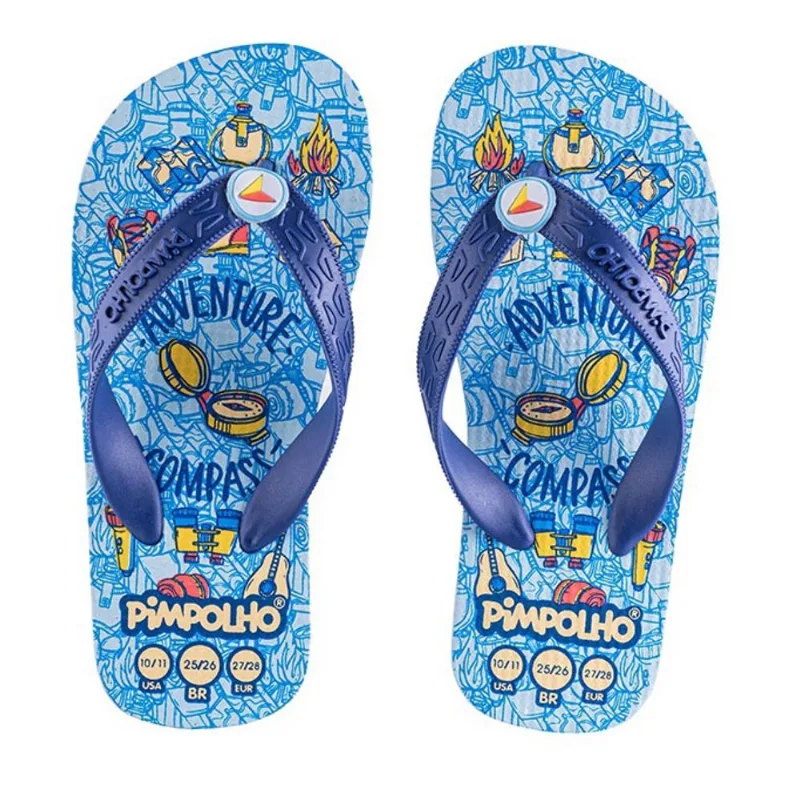 Chinelo infantil pimpolho 24 ao 32 Azul Brinquedos