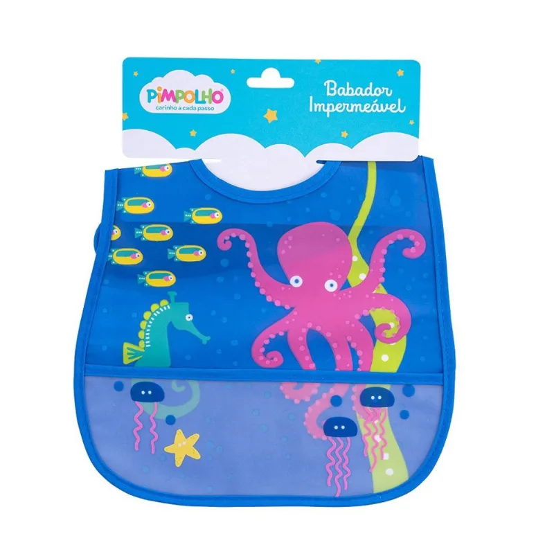 Bababor Impermeável Plástico com bolso Pimpolho Fundo do Mar